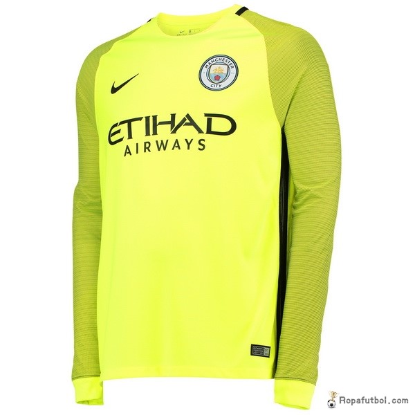 Camiseta Manchester City ML Portero 2016/17 Amarillo Fluorescente